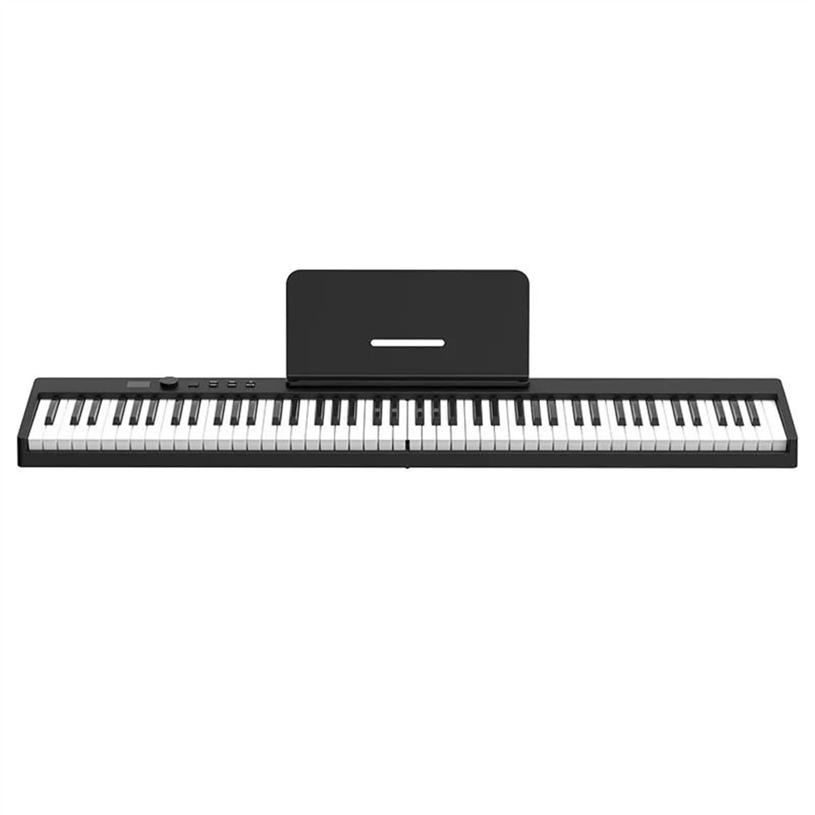 Elektroniczne Cyfrowe Pianino Wielofunkcyjny Elektroniczny Syntezator Muzyczny Składany Fortepian 88 Klawiszy Cyfrowy Instrument Klawiszowy USB Prezent(Black,UK)