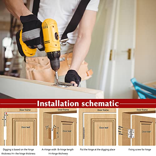 4 Stück Scharnier Edelstahl 100mm, Türscharnier mit Schrauben für Massive Türen Innen Außen - Silber