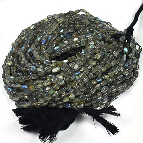 Labradorite naturelle perles ovales lisses pour collier sans défaut