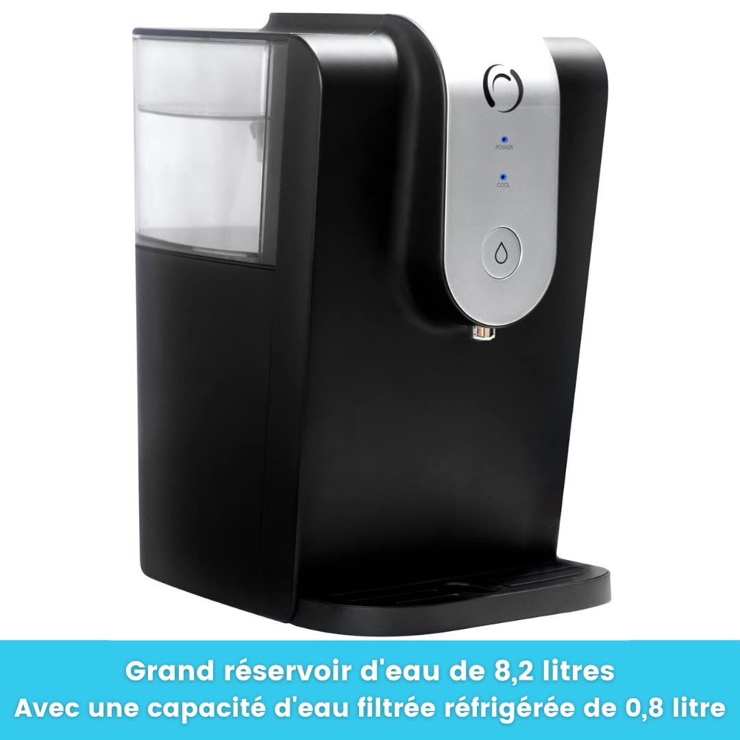 Aqua Optima Lumi Refroidisseur d'eau Filtré Distributeur d'eau de Comptoir 8,2 litres Noir Plastique