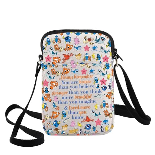 G2TUP Fish Crossbody Bag Bruce & Marlin & Crush Fans Gift You Are Braver Than You Know Fish Shoulder Bag Cartoon Movie Merch