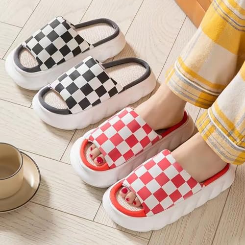 Summer Men's and Women's Home Slippers Indoor Open Toe Slippers Breathable Linen Slippers3