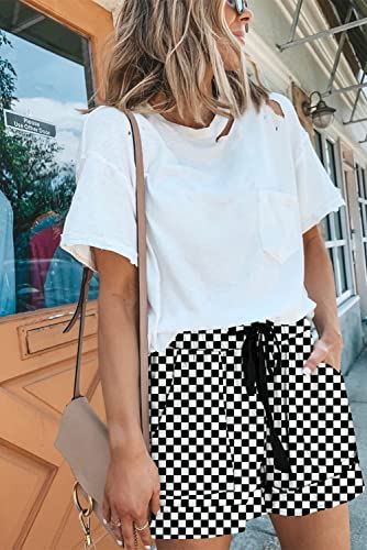 Image of KISSMODA Womens Summer Shorts Leopard /Camo /Solid /Floral Print Elastic Waist Pocketed Casual Pants
