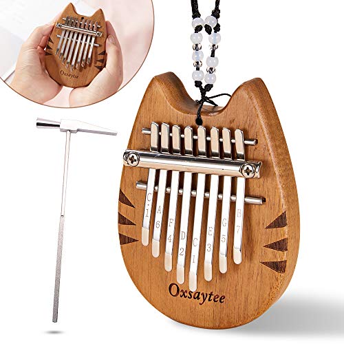 Kalimba 8 Schlüssel Daumenklavier, Oxsaytee Finger Klavier hochwertiges Mahagoni Professiona Marimba Instrument mit Stimmhammer, Tragetasche usw, Das beste Geburtstagsgeschenk für Ihr Kind