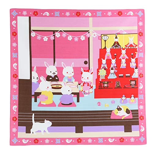 小風呂敷 四季彩布 うさぎシリーズ (三月 ひなパーティー) F27