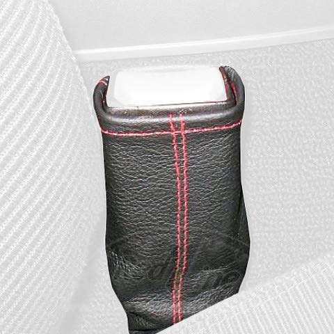 RedlineGoods Seatbelt Covers Compatible with Mazda Miata NA 1990-97. Tailor Made - not Universal. Genuine top-Grade Italian Black Suede (Alcantara) with Red Thread