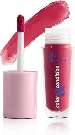 Blue Heaven Color & Condition tinted lip oil for women, lip gloss infused with Cranberry, Raspberry & Hazelnut oil, Hydrating & Softening – Mauve, 4.2ml