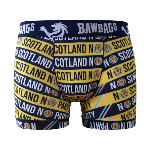 Bawbags Scotland National Team Party Technical Boxers S - Mens Boxers - Moisture Wicking Breathable Fabric - Rude Funny Underwear - Comfortable Sports Performance Novelty Underpants Gift Multicolor