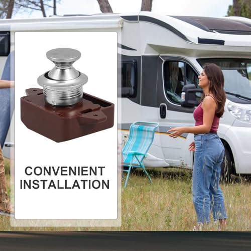 Serrure à bouton-poussoir antibruit pour bloquer les portes de placard en camping-car - 8
