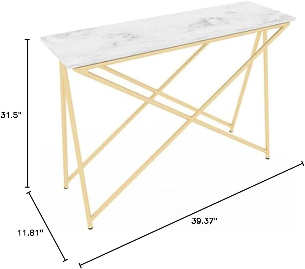 Side Table/End Table,Modern Marble Coffee Table Sofa for Living,Room Bed Room with Gold Metal Frame