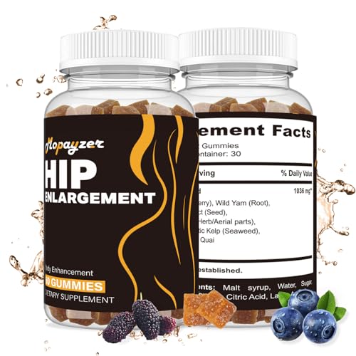 Booty Gummies for Big Butt and Hips, Bigger Butt Gummies for Natural Curves, 2 PCS Bum Support Gummy...