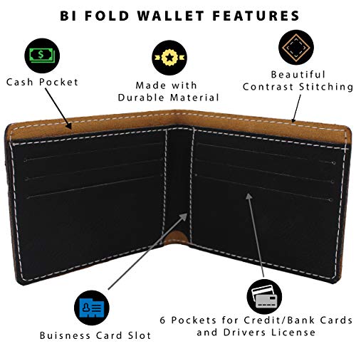 My Personal Memories, Monogrammed Personalized Bi-Fold Men's Wallet - Wedding Groomsman Engraved3