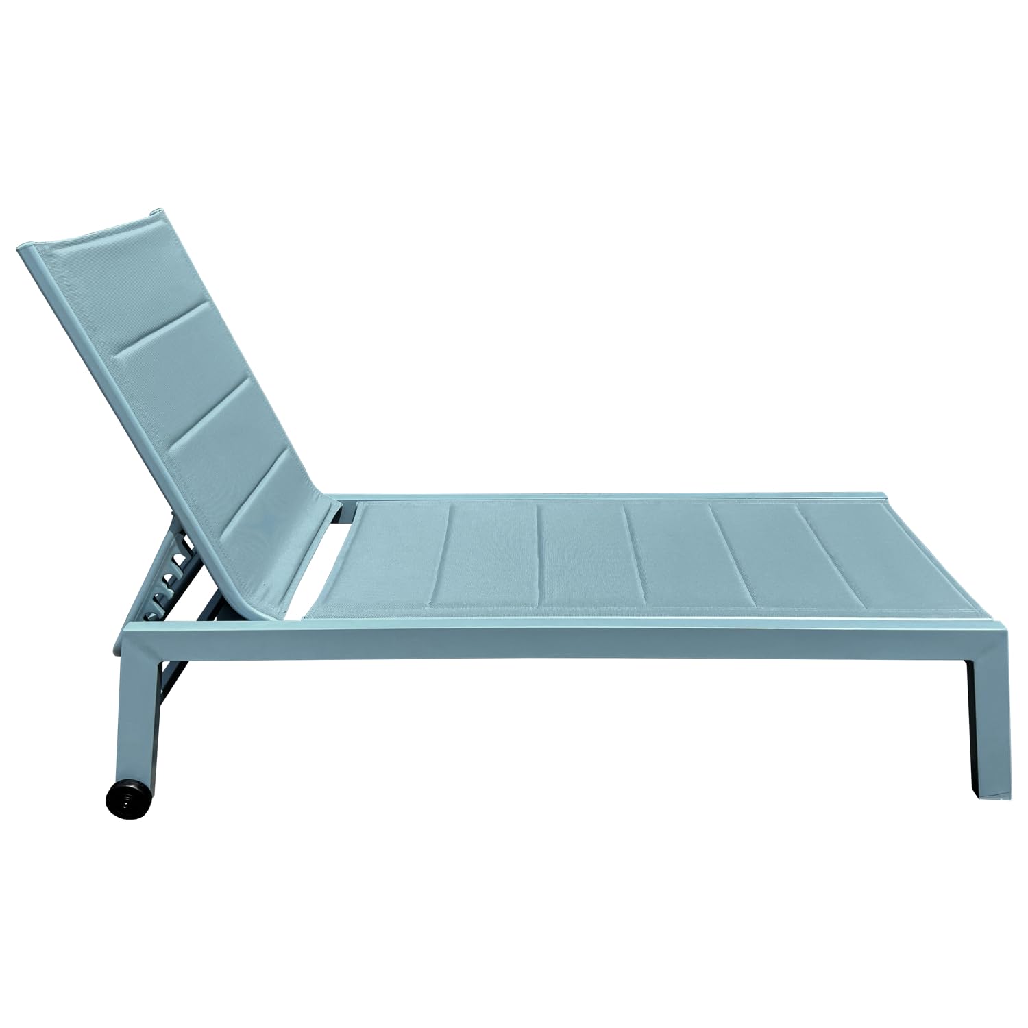 Happy Garden Bain de Soleil Barbados en textilène et Aluminium Bleu Clair. Transat d'extérieur Multi Position.