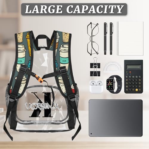 Personalized Drink Small Clear Backpack Stadium Approved Heavy Duty PVC Plastic Custom Beverages Cups Transparent Backpacks See Through Bag with Name3