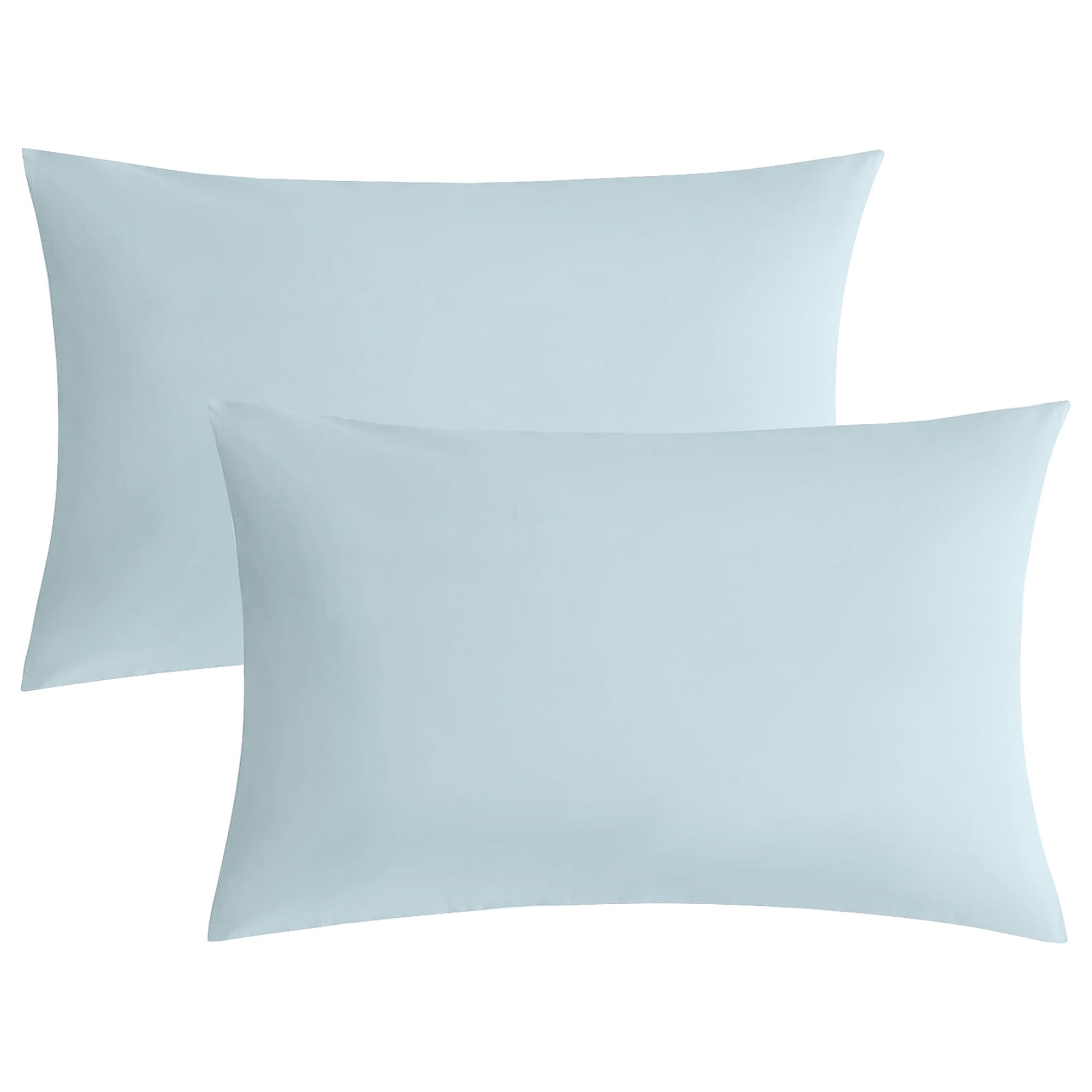 JELLYMONI Pillowcases King Set of 2 Cotton Envelope Pillow Covers Light Blue 20 36in Bed Pillow Case 100