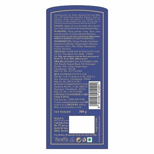 Image of DENVER Goal Talc - 300GM Each (Pack of 2) | Scented Talcum Powder for Men