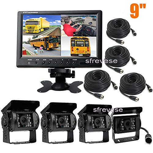 Vehicle Backup Cameras Monitor kit, 4X 4Pin 18 LED IR Car Reversing Backup