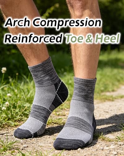 Image of 3 Pairs 90% Merino Wool Ankle Socks, Thin All-Season Casual Soft Breathable for Men Women