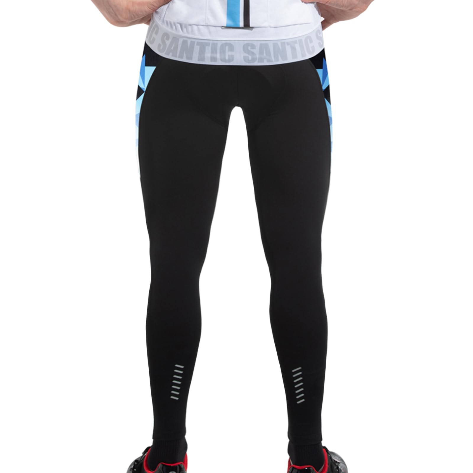 Santic Pantalon de Cyclisme Long rembourré pour Homme avec Rembourrage de l'assise
