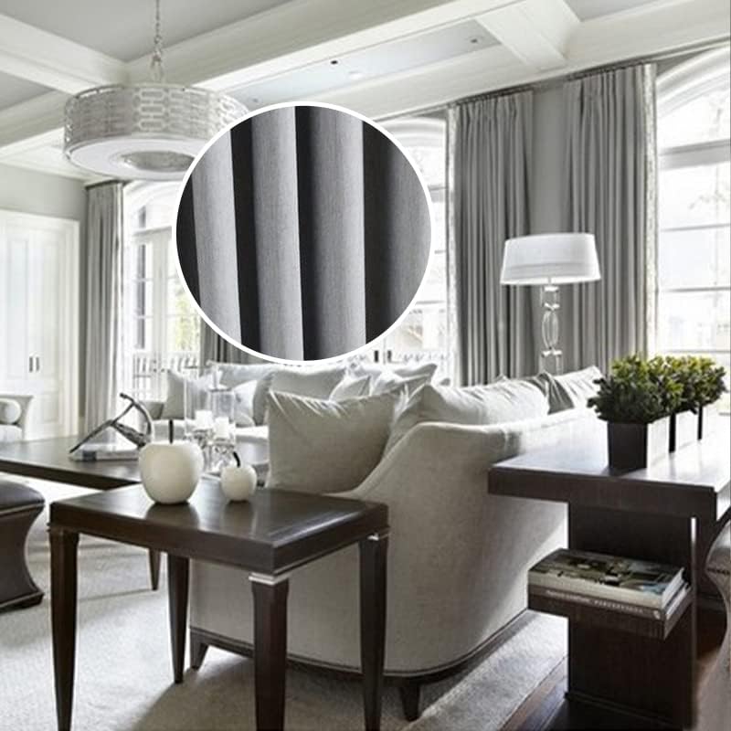 Miniatura 4 de CraftThink Cortinas modernas para ventana, opacas con pliegues sólidos para ventana, tratamiento de ventana corrediza con ganchos de 4 puntas para