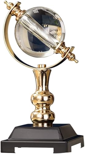 Globo del mundo con soporte de esfera de cristal, decoración de escritorio de lujo, bola de cristal de 11 pulgadas para oficina y hogar