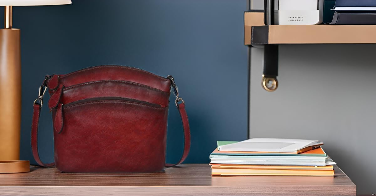 HESHE Crossbody Bags for Women Genuine Leather Purses with Multi-Pockets Vintage Ladies Small Shoulder Satchel Bag - Image 3