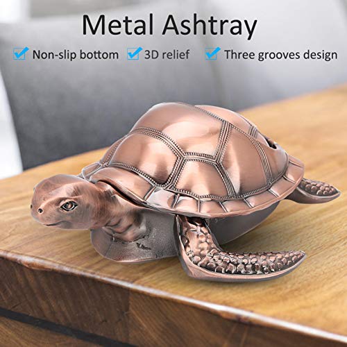 Cinzeiro para cigarros, cinzeiro decorativo à prova de vento em relevo de mesa em forma de tartaruga