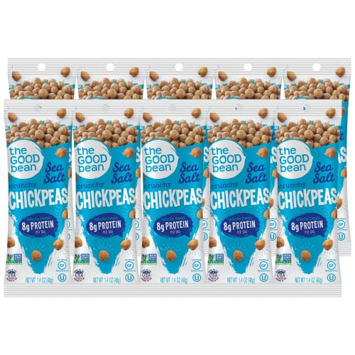 The Good Bean Chickpeas Snacks Grab & Go, Sea Salt, 1.4 Ounce, 10 Count Chickpea