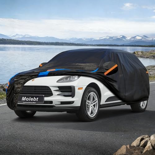 Image of Custom Fit SUV Car Cover for Porsche Macan (2014-2026), Upgraded Waterproof All Weather Outdoor Auto Cover with Driver Door Zipper & Mirror Pockets, UV /Snow /Dust Protection