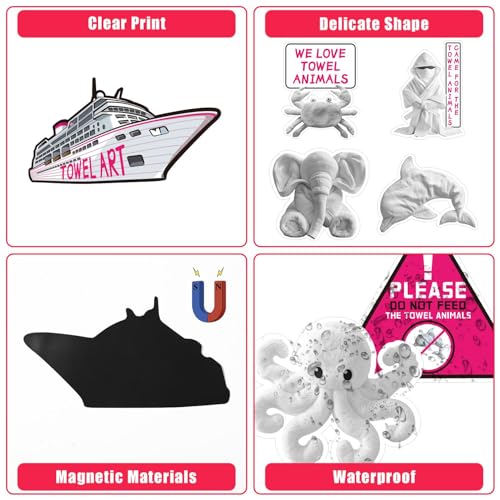 Imanes decorativos de animales de toalla para puerta, 8 piezas miniatura 3