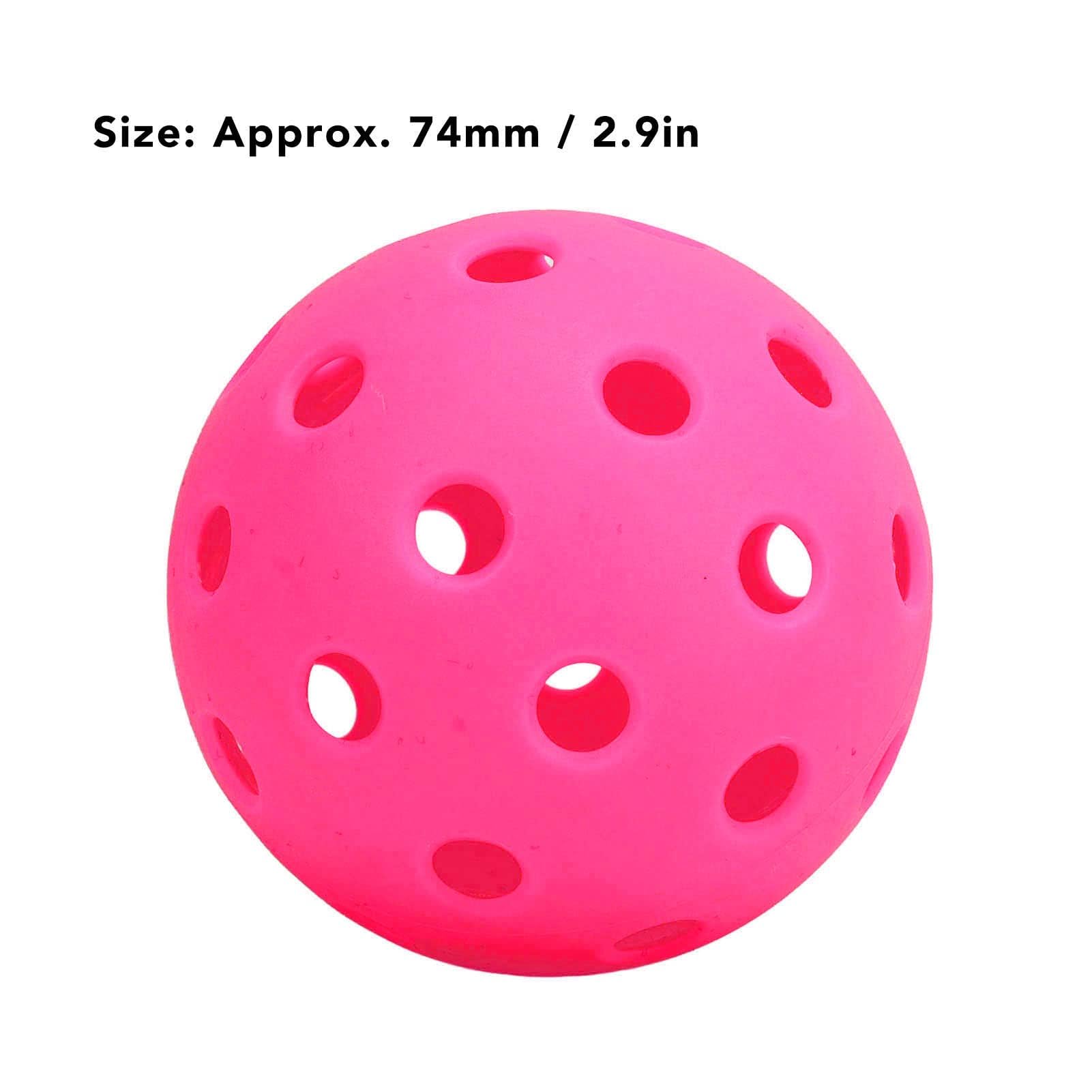 Balles Pickleball Haute Élasticité 40 Trous Lot de 12 PE pour Débutants Familles Entraînement Intérieur Extérieur