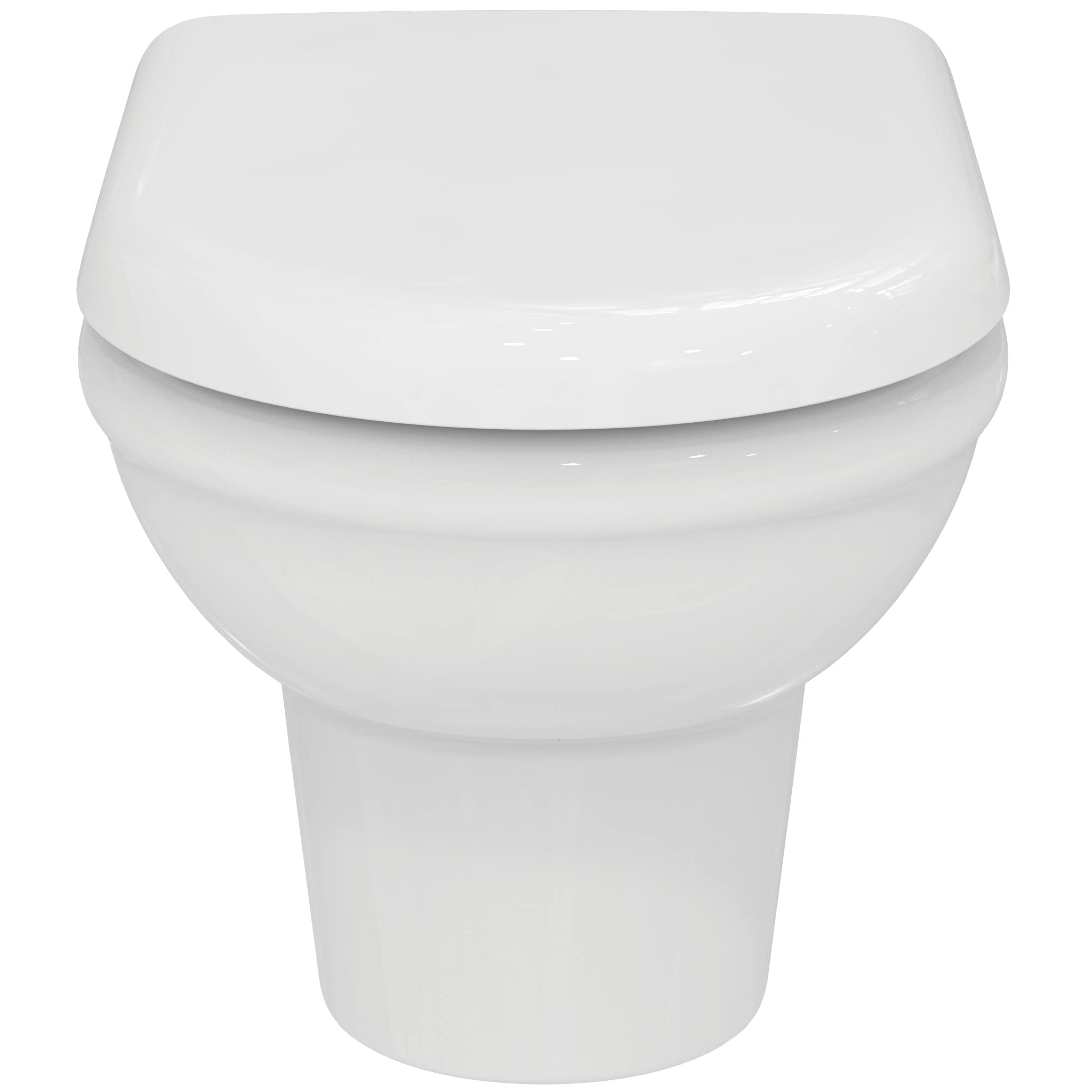 Ideal Standard - Exacto, Inodoro suspendido sin borde que ahorra espacio, Inodoro en forma de D con asiento de cierre lento, Embalaje E dedicado al transporte de cerámica, Blanco