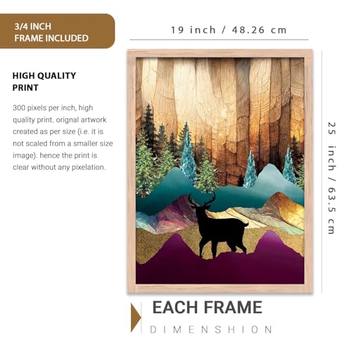 Image of kotart Modern Wall Art Framed Painting for Wall Decoration - Wall Paintings for Living Room, Bedroom - Set of 3 - D (Art 4, 19x25 inch)