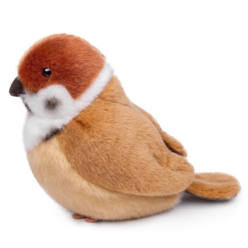 lilizzhoumax Simulation Tree Sparrow Plush Toy 14cm/5” Cute Realistic Stuffed Animal Wild Bird Plush Toy Super Soft Home Decoration Gift for Kids Tree Sparrow bird collection