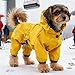 Mihauuke Regenmantel Für Hunde,wasserdichte Verstellbare Leichte Gelbe Bekleidung | Regenmantel Mit Kapuze Für Hunde - Für Welpen Mittelgroße Rassen Regnerisch Weihnachten Halloween Schnee
