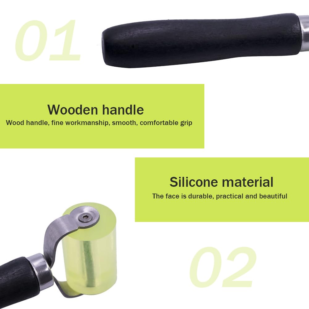 Rulli A Pressione In Silicone - 2 Pezzi Per Sigillare Teloni PVC E Bordi, Manico In Legno - Foto 2