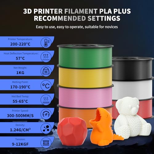 Image of Hyper PLA+ 3D Printer Filament, High Toughness PLA Plus 3D Printing Filament 1.75mm, Enhanced Strength, Compatible with Bambu Lab & Most FDM 3D Printers, 1kg Spool (Purple)