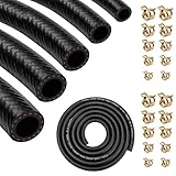 smseace 55pcs 6.6Ft 5-Size Fuel Line Hose Kit - 3/8 Inch 1/2 Inch 5/16 Inch 1/4 Inch 3/16 Inch ID NBR Rubber Fuel Hose with Hose Clamps for Small Engines Automotive Replacement Fuel Hoses