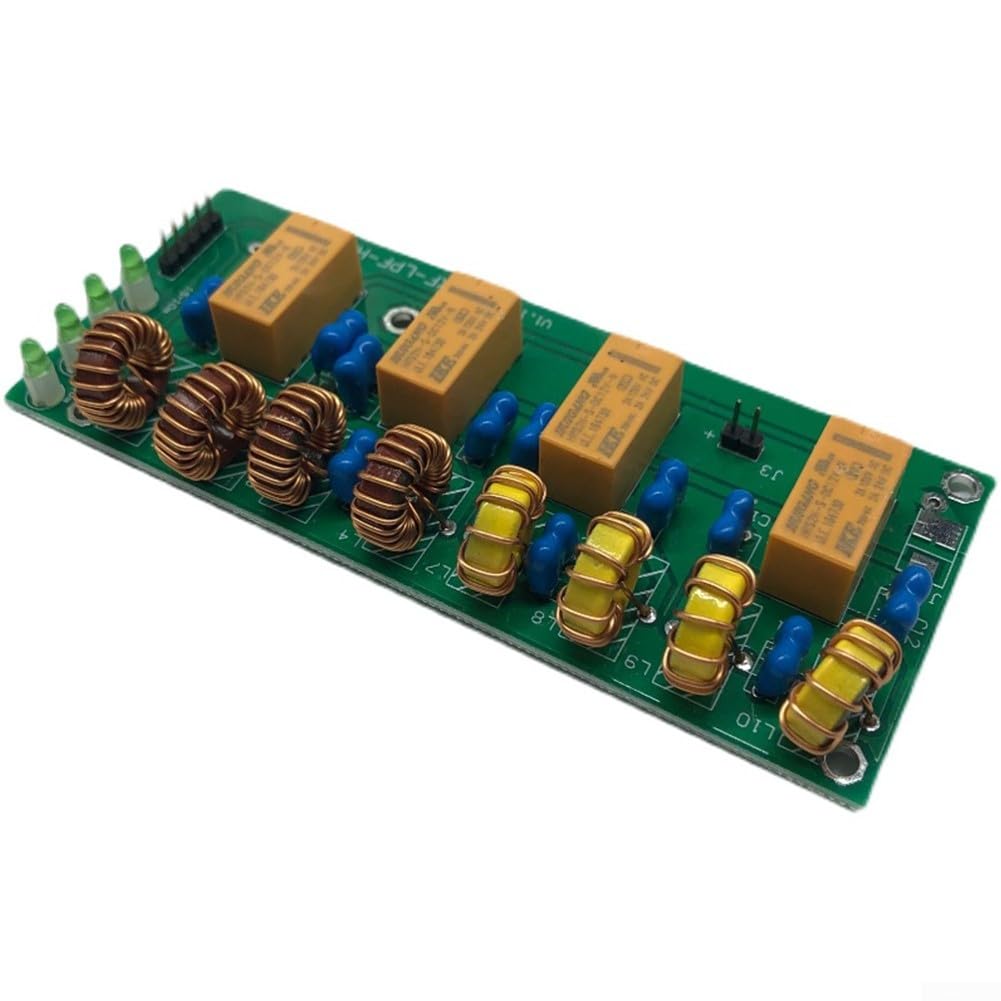 Oniissy Filtro de paso bajo banda HF 3.5MHz-30MHz 100W para radios de onda corta con conmutación manual de banda 80m/40m/20-17m/15-10m, 1.6mm 56.7 g PCB de cobre