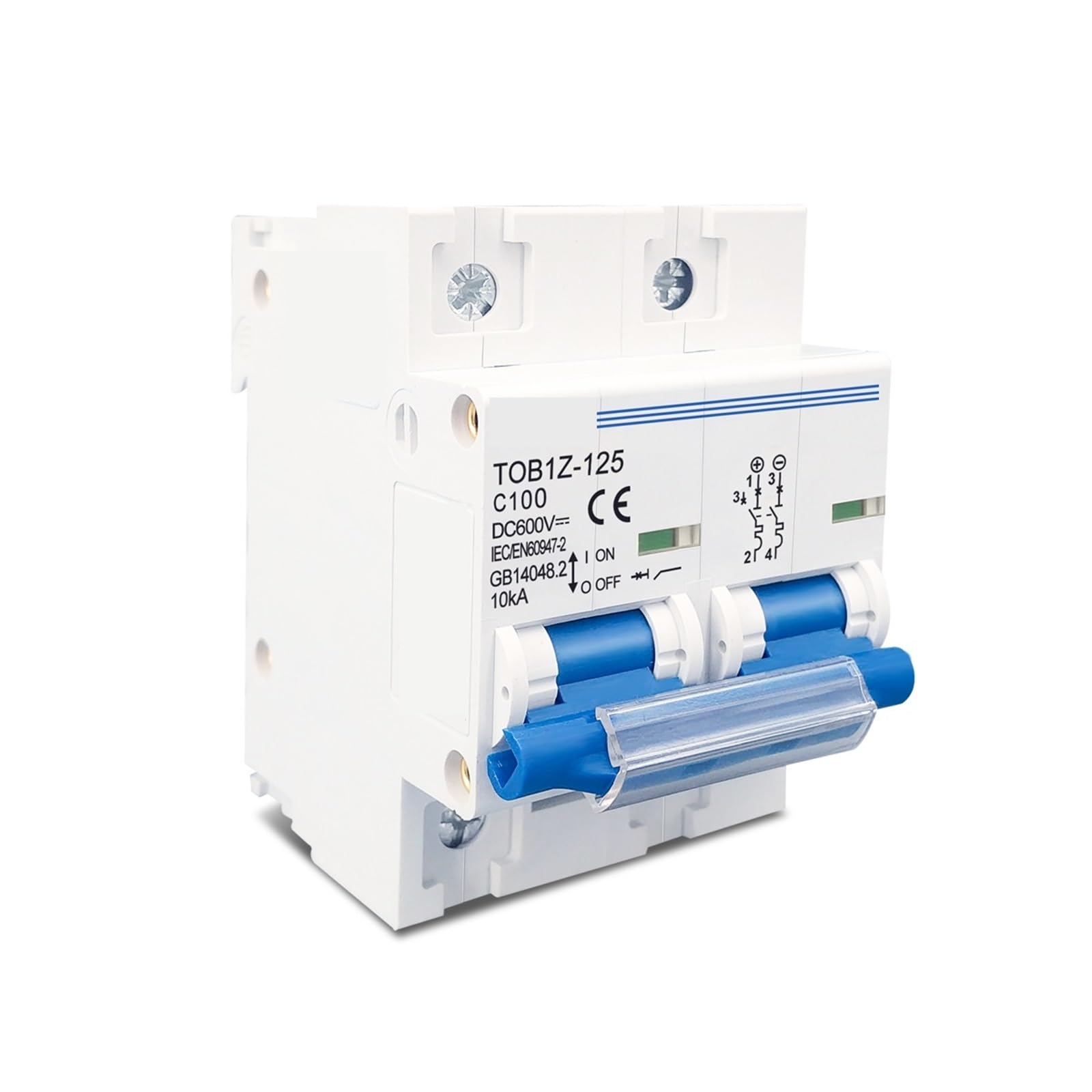 Interruttore automatico 2P 80A 100A 125A DC MCB 600V for interruttore principale batteria curva C del sistema fotovoltaico
