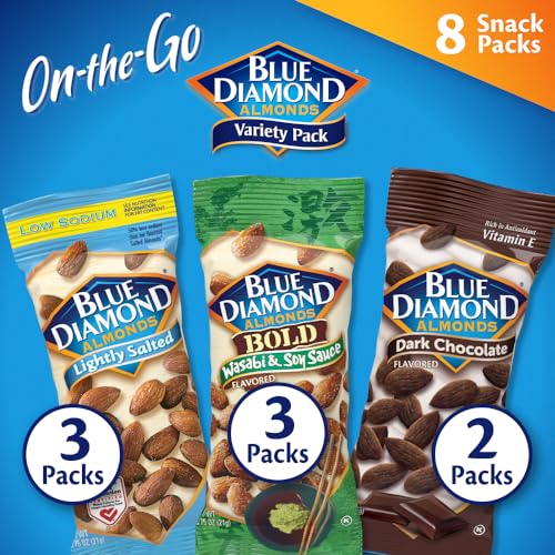 Blue Diamond Almonds Variety Pack, 8 Snack pouches