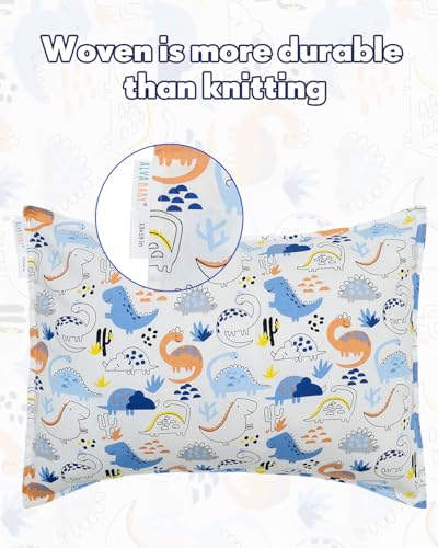 Image of ALVABABY Toddler Pillowcases 2 Pack Organic Cotton Fit 13 inchx 18 inch or 12 inchx16 inch Kids Pillow Cover Envelope for Girl Boy Travel(Pillowcase Only)