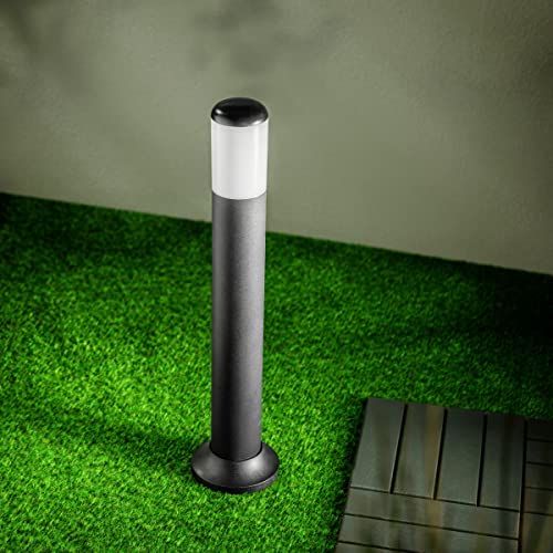 CGC Lighting Outdoor Post Light Black Bollard Garden Outside Pathway Driveway Landscape E27, Mains Power