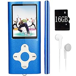 Mp3 Player,Music Player with a 16 GB Memory Card Portable Digital Music Player/Video/Voice Record/FM Radio/E-Book Reader/Photo Viewer/1.8 LCD