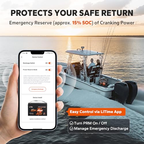 Image of Litime 12V 165Ah Dual Purpose LiFePO4 Lithium Marine Starting Battery, 1200CCA, Deep Cycle Cranking & Storage Battery for Boat, Group 31, Compatible with Yamaha, Mercury, Honda, Suzuki, Evinrude