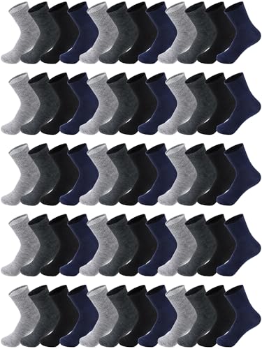 Image of Tarpop 100 Pairs Bulk Mens Socks Moisture Wicking Casual Sports Ankle Socks for Homeless Unisex Adult Men Women