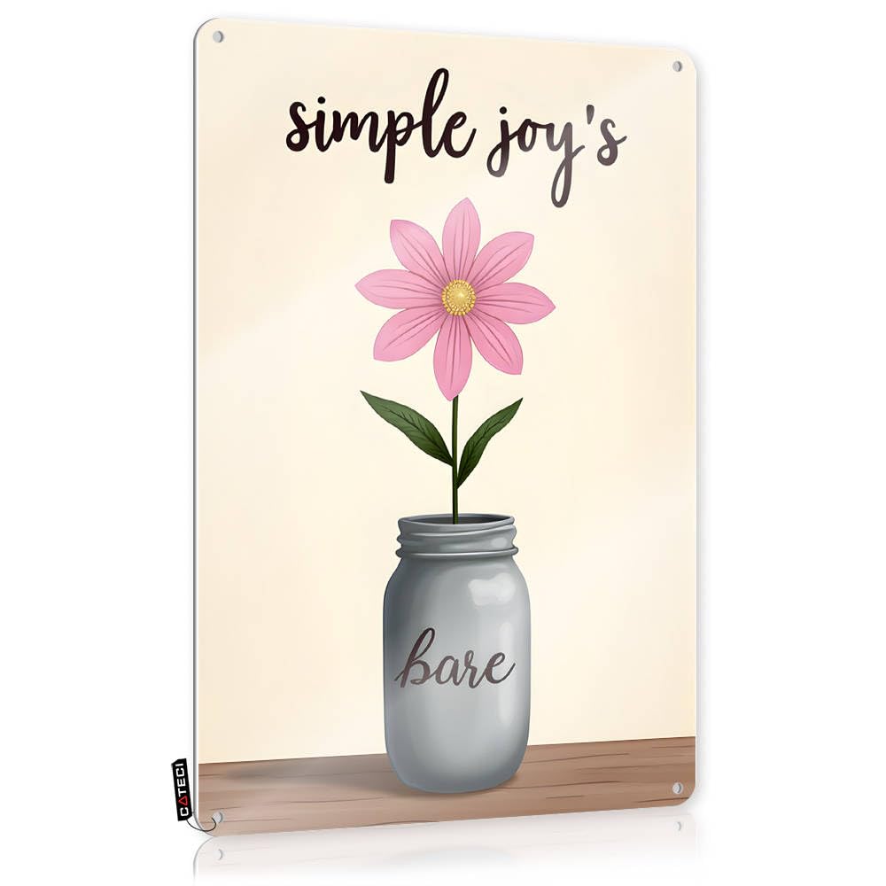 Fzfn Colour Mimosa Bar Decor Reusable Art | Simple Joys In Every Bloom Humorous For Slow Living Room(30X40cm)