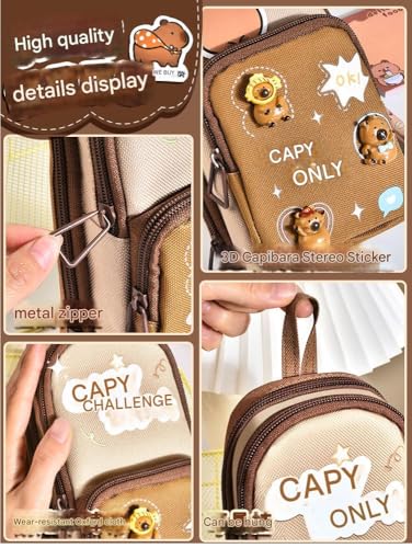 Image of Panda Pencil Case 6 Layer with 3 Compartment Cute Aesthetic Pencil Case for Boys & Girls Large Capacity Pencil Pouch for School Kids Cute Stationary Gift Organizer for School (Brown)