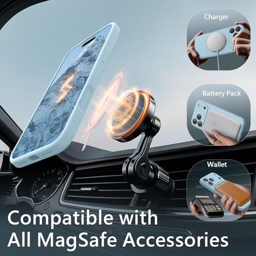 Image of FireNova Magnetic for iPhone 17 Pro Case, Compatible with MagSafe, [Integrated Silicone Camera Control Button] [Camera Protection] Anti-Scratch Microfiber Lining Phone Case, 6.3 inch, Sky Blue