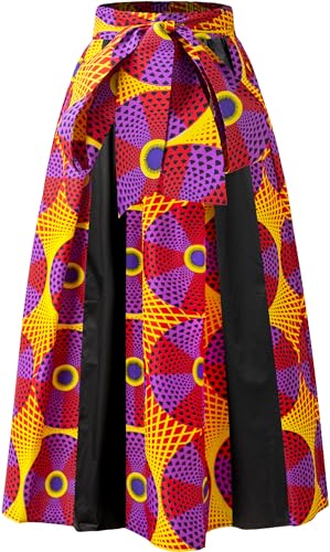SHENBOLEN Women African Print Maxi Skirt Ankara High Waist Long Skirts